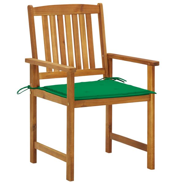 vidaXL Patio Chair Set of 4 Natural Wood Solid Acacia Wood Standard