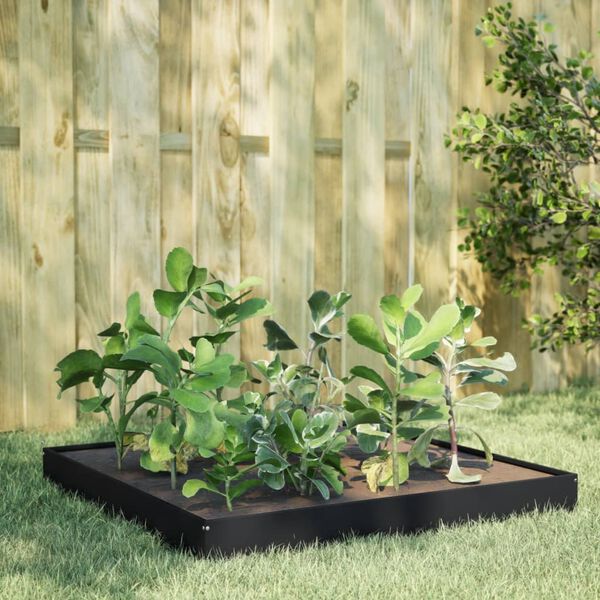 vidaXL Garden Raised Bed Black Steel 39.4x39.4x7.3 in Durable