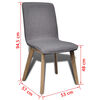 vidaXL Dining Chair Set of 6 Dark grey Polyester and Oak wood Standard