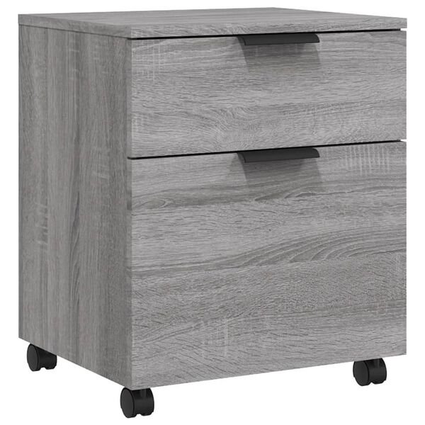 vidaXL File Cabinet Gray Sonoma Engineered Wood Standard Smooth Sliding