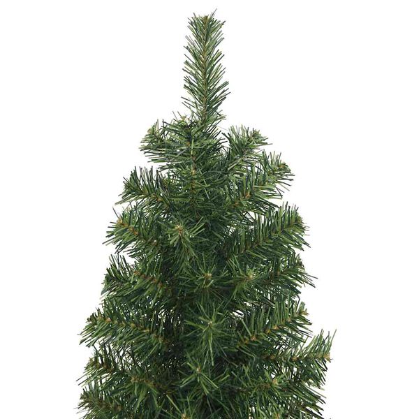 vidaXL Artificial Christmas Tree Green PVC, Steel Slim Lightweight