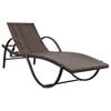 vidaXL Sun Lounger Set of 3 Brown PE rattan Standard Sun Lounger