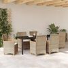 vidaXL Garden Dining Set 7 pcs Beige poly rattan