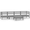 vidaXL Garden Lounge Set Grey Solid pinewood 5 Piece Set Modular