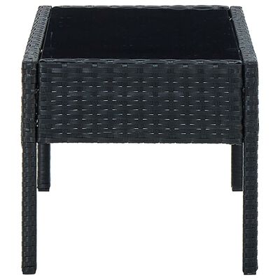 vidaXL Patio Table Black 29.5"x15.7"x14.6" Poly Rattan