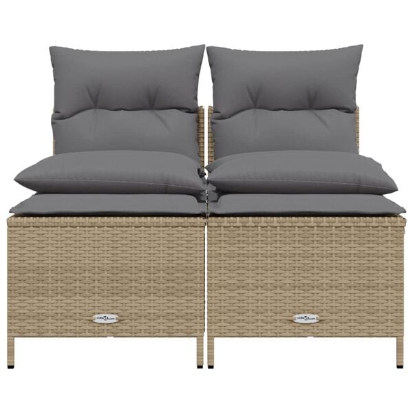 vidaXL Garden Sofa Set Beige, Light Grey PE rattan, coated steel Medium