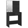 vidaXL Dressing Table Black Engineered wood, acrylic Medium