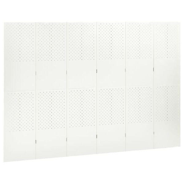vidaXL 6-Panel Room Divider White 94.5"x70.9" Steel