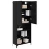 vidaXL Highboard Black Oak 27.36 x 13.39 x 70.87 in Engineered Wood