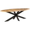 vidaXL Dining Table Mango wood finish with black legs