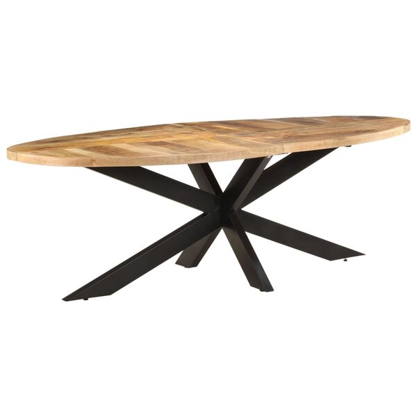 vidaXL Dining Table Mango wood finish with black legs
