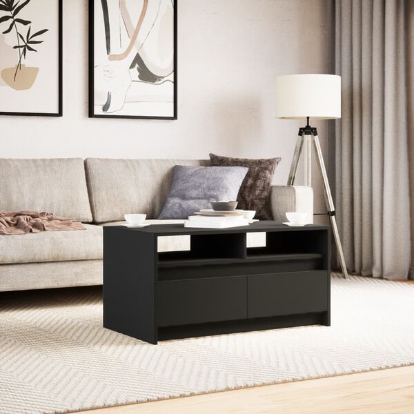 vidaXL Coffee Table Black Engineered wood Standard Coffee Table