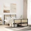 vidaXL Bed Frame Sonoma oak Steel, engineered wood Double Bed Frame