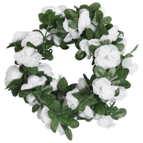 vidaXL Christmas Flower Garland Spring White Artificial Silk 98.4 in