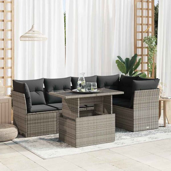 vidaXL Garden Sofa Set Grey