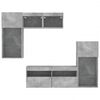 vidaXL 5 Piece TV Wall Units with LED Concrete Gray Engineered Wood