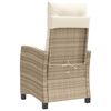 vidaXL Reclining Garden Chair Set of 2 Beige PE Rattan and Steel