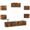 vidaXL TV Cabinet Set Set of 7 Smoked oak Engineered wood Medium