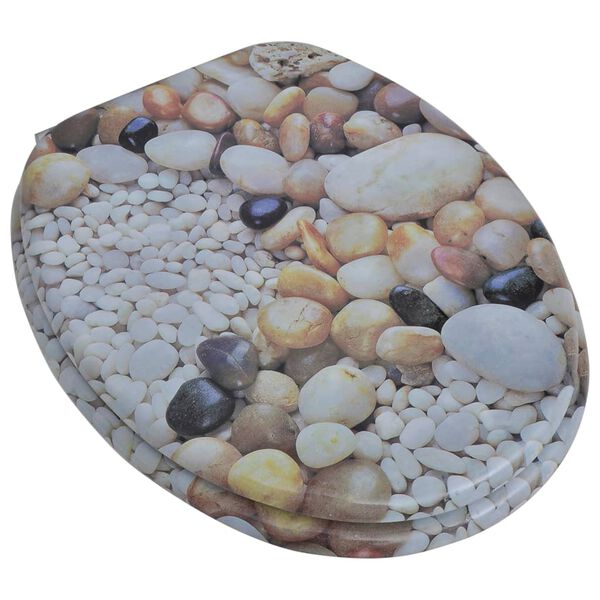 vidaXL Toilet Seats with Lids 2 pcs MDF Pebbles