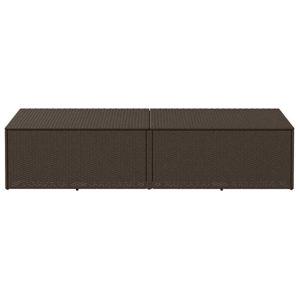 vidaXL Garden Storage Box Brown PE rattan 86.6 in x 19.7 in x 22.8 in
