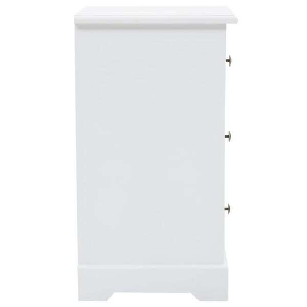 vidaXL Nightstand White MDF 13.8 x 12.6 x 23.2 in Bedside Table