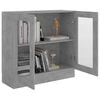 vidaXL Vitrine Cabinet Concrete Grey 32.5x12.0x31.5" Engineered Wood
