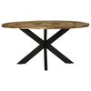 vidaXL Dining Table Black oak 160 x 160 x 76 cm solid acacia wood