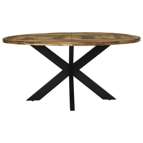 vidaXL Dining Table Black oak 160 x 160 x 76 cm solid acacia wood