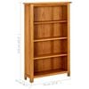 vidaXL Bookcase Natural Oak Solid Oak Wood Standard Bookcase