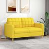 vidaXL 2-seater Sofa Light Yellow Fabric (100% polyester), metal, textilene