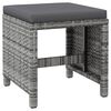 vidaXL Garden Chair and Stool Set of 4 Grey PE rattan Compact Durable