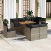 vidaXL Garden Sofa Set Grey PE Rattan 9 Piece Set Adjustable Feet