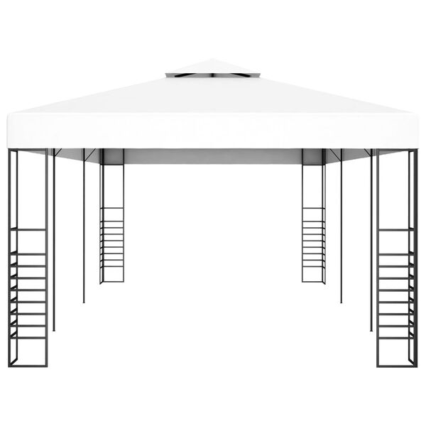 vidaXL Outdoor Awning White Steel, Polyester 6x3 ft