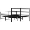 vidaXL Bed Frame Black Steel King Bed Frame Rectangular Traditional