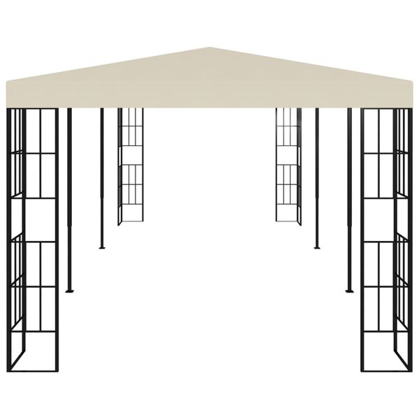 vidaXL Gazebo Cream and Black Polyester, Steel Large Durable Gazebo