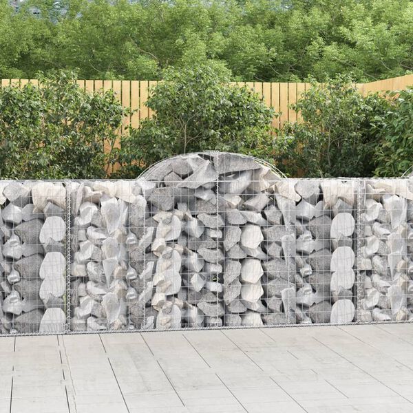 vidaXL Gabion Basket Silver Galvanized iron Medium