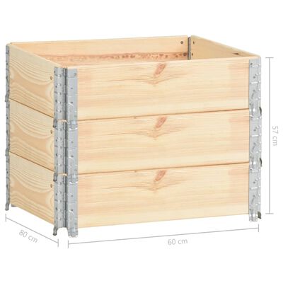 vidaXL Raised Beds 3 pcs 23.6"x31.5" Solid Pine Wood