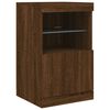 vidaXL Sideboard Brown Oak Engineered wood, glass Sideboard Rectangular