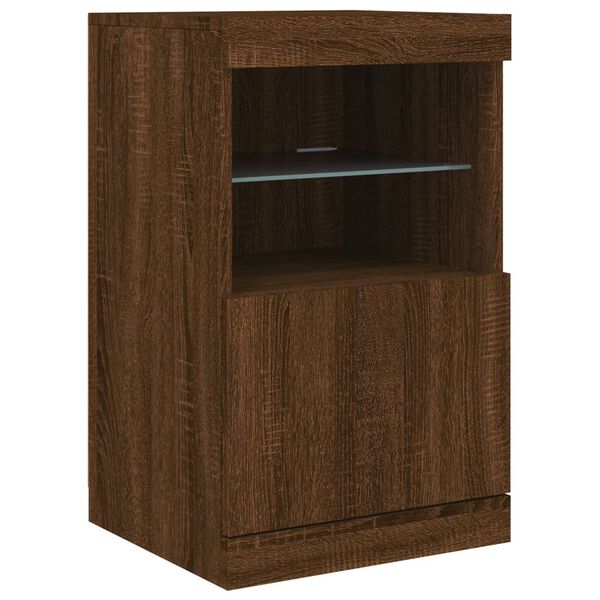 vidaXL Sideboard Brown Oak Engineered wood, glass Sideboard Rectangular