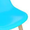 vidaXL Dining Chair Set of 4 Blue Polypropylene, Beechwood 0 Ergonomic