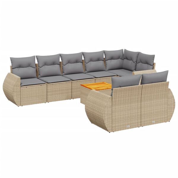 vidaXL Garden Sofa Set Beige