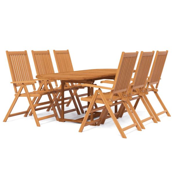 vidaXL Garden Dining Set Natural Wood Tone Solid Acacia wood Large