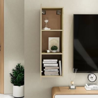 vidaXL TV Cabinet Sonoma Oak 12"x11.8"x35.4" Chipboard