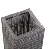 vidaXL Garden Raised Beds 3 pcs Poly Rattan Gray