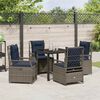 vidaXL Garden Dining Set 5 pcs Gray poly rattan
