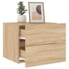 vidaXL Wall-mounted Bedside Cabinet Sonoma oak Engineered wood Medium