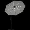 vidaXL Hanging Parasol Sand Polyester Large Collapsible