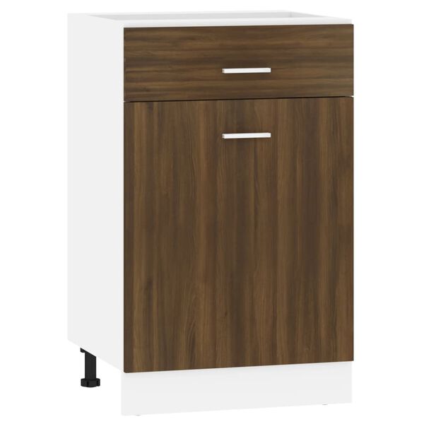vidaXL Drawer Bottom Cabinet Brown Oak Engineered Wood Medium