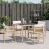vidaXL Garden Chair Set of 4 Beige PE Rattan Standard Foldable