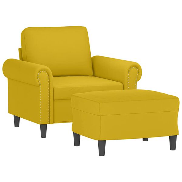 vidaXL Sofa Chair With Footstool Yellow